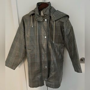 Stylish Waterproof Zara Rain jacket, Tattersall Check Pattern, M